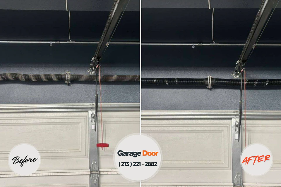 Before and after: garage door repair Yorkville, WI